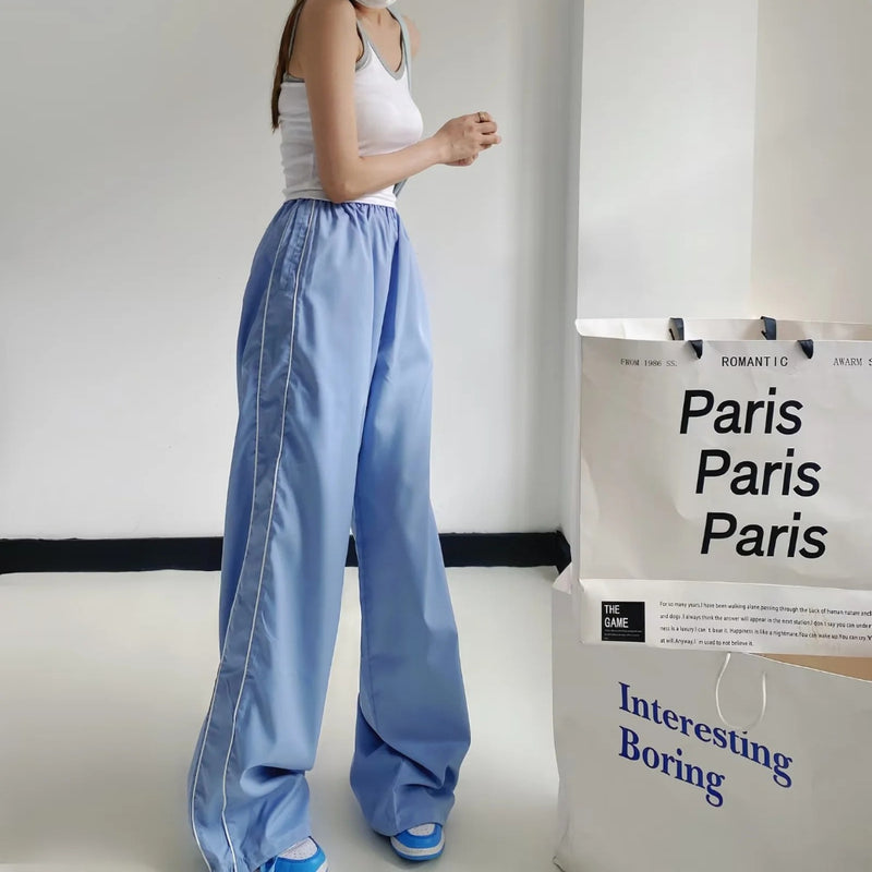Women Sweatpants Straight Sports Pants Casual High Waist Wide Leg Pants