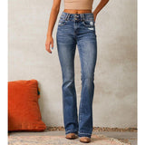 Women's spring denim pants: vintage distressed ripped jeans, washed streetwear style, for amazon us & eu cross-border e-commerce