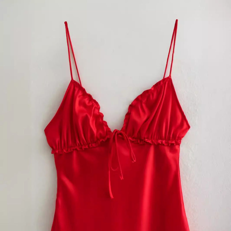 Women Dresses Summer Sling Dress Backless Sexy Dress (Xds0414)