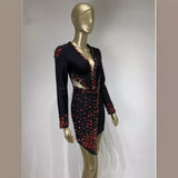 Women Dresses Bandage Long Sleeve Dress Hollow out Party Dress (Ont0408)