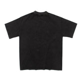 Hip-hop t-shirts: american-style washed and distressed, effortlessly cool, versatile short-sleeve tee with trendy high-street sun and moon print