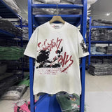 saint m t shirts s.m. rockabilly american vintage crew neck drop shoulder washed distressed short sleeve tee