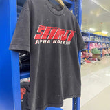 saint m t shirts s.m letter print crew neck pullover short sleeve top