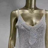 Women Dresses Party Dress Beaded Sequins Hip Skirt (Otn202404)