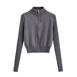 Women Sweater Knitwear Turtleneck Zipper Knitted Cardigan Coat Sweater