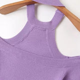 Women Sweater Knitwear Sexy Knitted Cold-Shoulder Bodycon Top Autumn Vintage Sexy Base Shirt