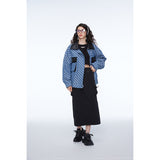 Unisex Jacket Retro Houndstooth Jacket Baggy Coat
