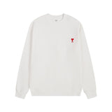 Ami aheoineloveembroideramericancasualtopslooselong sleevescouplesweatshirtround neckfall and winter
