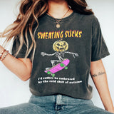 New washed retro cotton bad Halloween horror print street retro t-shirt