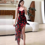 Women Dresses Spring Dress Slim Fit Slit Dress