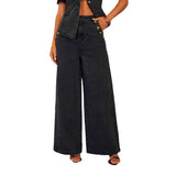 Women's pants: factory direct, cross-border, american-style solid color loose fit fashion long sleeve denim set, european and american style wide leg pants