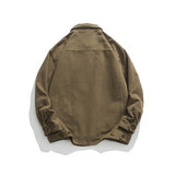 Unisex Jacket Retro Overalls Style Jacket Men's Large Loose Pockets Turn-down Collar Coat