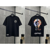Ch hip-hop t shirts ch short-sleeved destruction horseshoe sanskrit printingloosecasualpure cotton american heavy weight short-sleeved high street