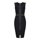 Women's Wedding Dress Tight Dress round Neck Sleeveless Slit Bandage Dress