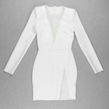Women Dresses Bandage One-Piece Dress Long Sleeve Short Dress Evening Party Dress (Ont0408)