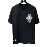 Ch hip-hop t shirts chstereo sanskrit embroider cross loosecasualpure cotton american heavy weight short sleeves