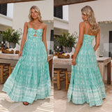 Women Dresses Summer Sling Long Backless Dress (Jkw0408)
