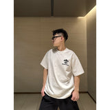 Ch hip-hop t shirts high streetch short sleeve sanskrit logoprintingloosecasualpure cotton american heavy weight short sleeve