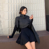 Women Dresses round Neck Dress Long Sleeve Sexy Skirt