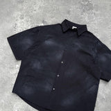 saint m t shirts Spring/autumn s.m rhinestone letter casual oversized shirt