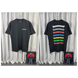 Ch hip-hop t shirts ch short-sleeved rainbow sanskrit logo heavy industry loosecasualpure cotton american heavy weight short-sleeved