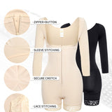 Shapewear bodysuit long sleeves waist and abdomen tightening