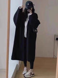 Women Knitted Cardigan Autumn and Winter Loose V-neck Knitted Cardigan Sweater Coat