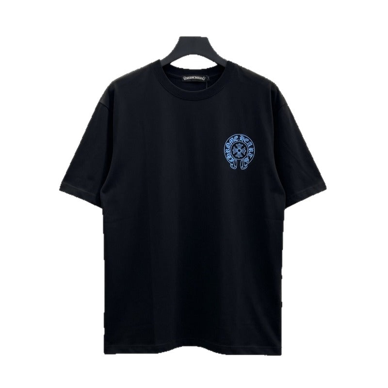 Ch hip-hop t shirts ch short-sleeved sanskrit cross printingloosecasualpure cotton american heavy weight short-sleeved