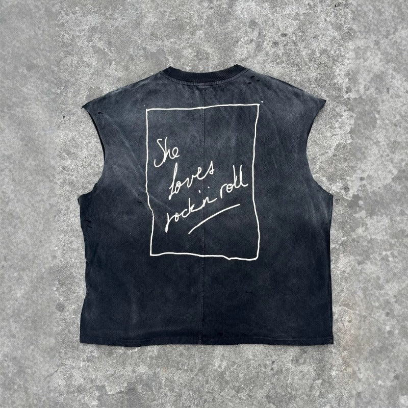 saint m t shirts s.m. rock 'n' roll limited edition crew neck pullover casual tank top