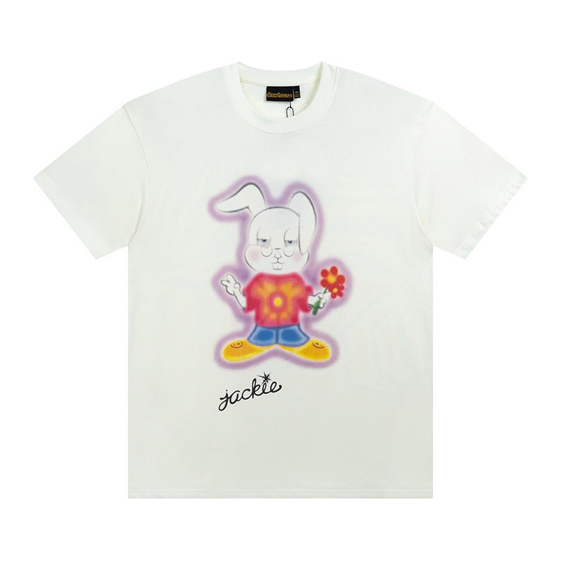 Drew house tshirt r d@ew cartoon rabbit graphic crew neck pullover short sleeve wholesale