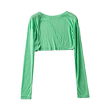 Women Sweater Knitwear Spring round Neck Irregular Smock Top Short-Sleeved T-shirt