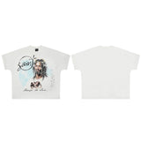 saint m t shirts s.m character & letter graphic crew neck pullover short sleeve t-shirt