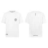Ch hip-hop t shirts ch croo chest front and back printing sanskrit printing logo short-sleeved t-shirt american high street