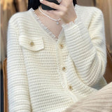 Women Knitwear Autumn and Winter V-neck Tassel Sweater Loose Knitted Cardigan