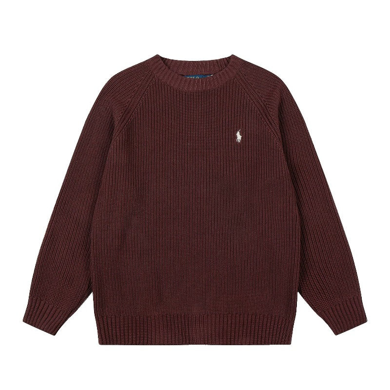 Rl ralph lauren pony knit wool sweater - couple's warm fall/winter crewneck top - casual relaxed fit