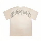 Hip-hop t-shirts: american retro skull print summer loose fit casual trendy hip-hop short sleeve tee