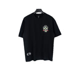 Ch hip-hop t shirts ch short-sleeved cross sanskrit embroiderloosecasual american heavy weight short-sleeved high street
