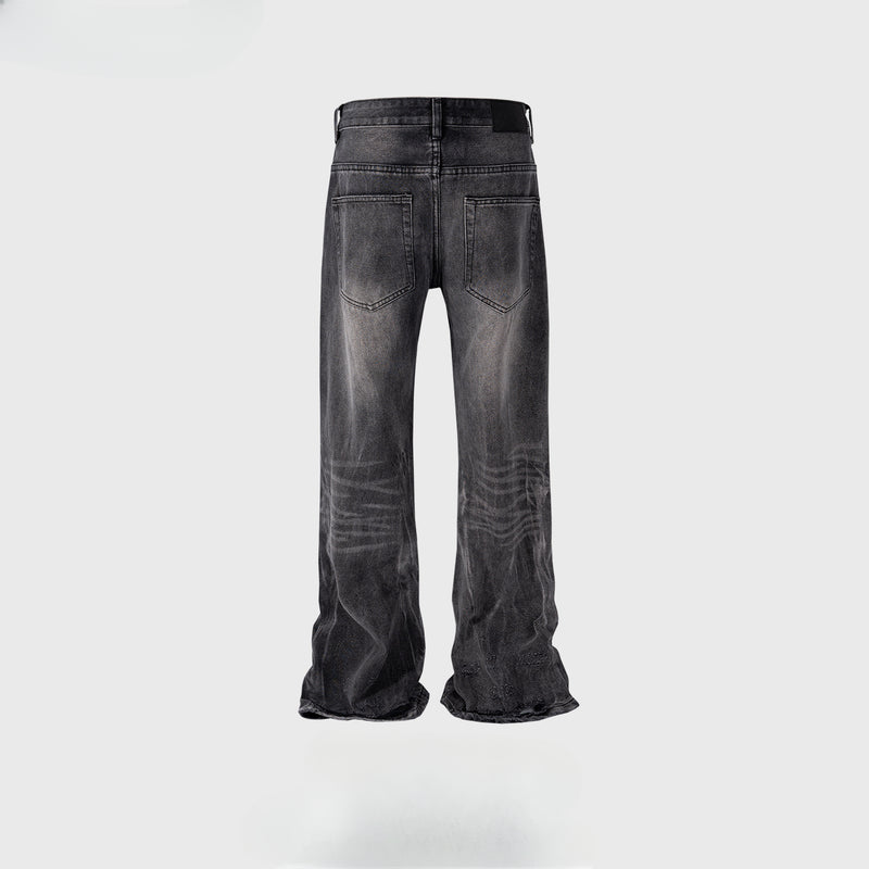 MIJKO Men's Vintage Pants MIJKO Men's Clothing Women's Washing Water Old Trousers Men's and Women's Ripped Jeans