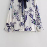 Women Tops Summer Bow Shirt Single-Breasted Top