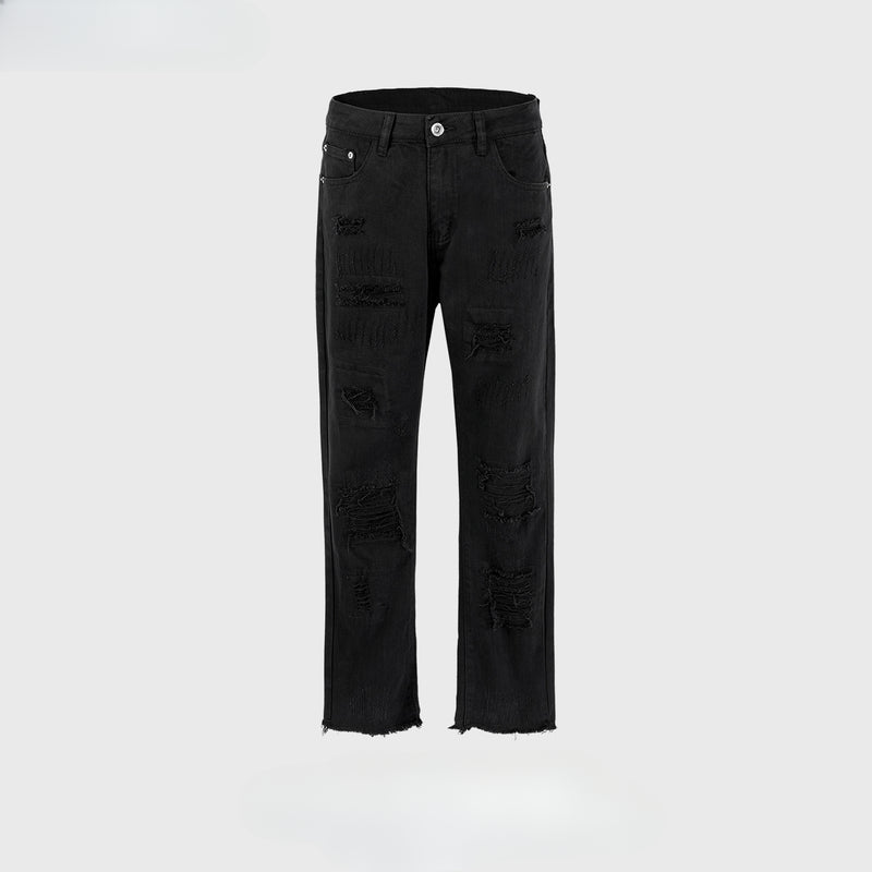 MIJKO Men's Vintage Pants MIJKO Trousers Men's and Women's Straight Slim-Fit Jeans