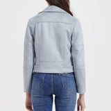 Women Jacket Autumn and Winter Suede Lapel Motorcycle Jacket