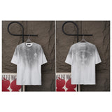 Ch hip-hop t shirts ch short-sleeved washed distressed laser burnt patch embroidery couple loosecasual high street
