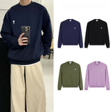 Ami aheoine classic heartembroider round neck casualfall and winterpulloverloosecouplelong sleevessweatshirt