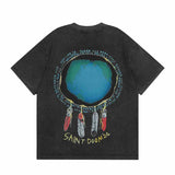 SAINT MICHAEL Vintage T Shirt Direct Spray Washing Water Old Short Sleeve