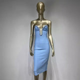 Women Dresses Bandage One-Piece Dress Sexy V-neck Slim Dress (Ont0408)