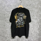 Amiri t shirts hollywood golden dragon printing short sleeve