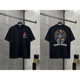 Ch hip-hop t shirts ch short-sleeved horseshoe sanskrit cross printingloosecasual american heavy weight