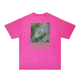 Amiri Washed Distressed T Shirt Printed Trendy Pure Cotton