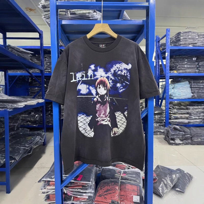 saint m t shirts s.m. anime collaboration graphic crewneck t-shirt