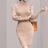 Women Maxi Dress Fall/Winter Puff Sleeve Dress